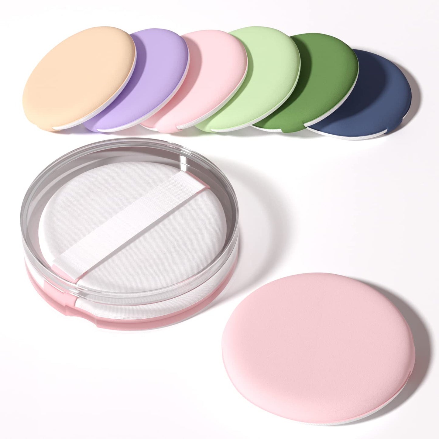 MOHOPE 8Pcs Air Cushion Makeup Sponges for Foundation with Portable Box | Latex-Free Blending Sponge for Liquid, Cream, Foundation and Powder | Round Powder Puff | Mix