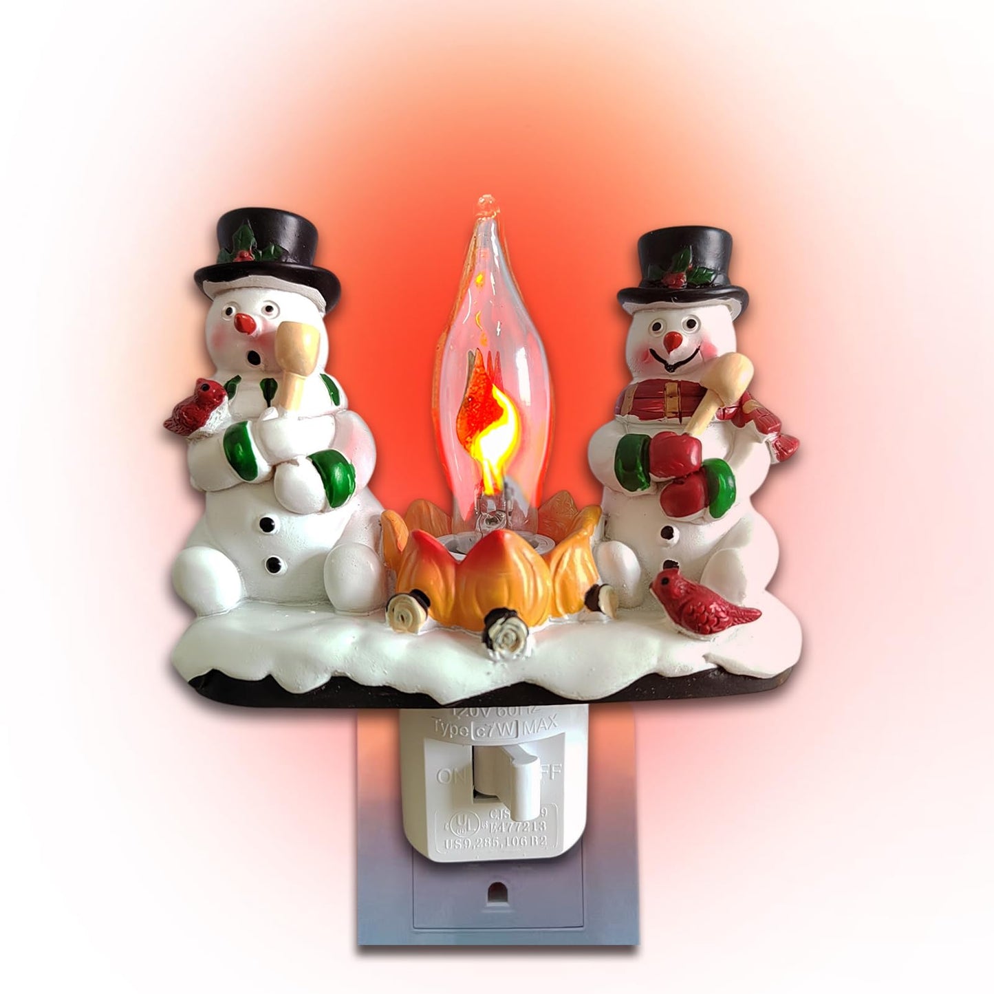 Consdemy 2026 Christmas Night Light Plug into wall - Decorative Snowman Flickering Night Lights - Holiday Flameless Candle Nightlight Plug in - Christmas Gifting for Family and Friends (Snowman)