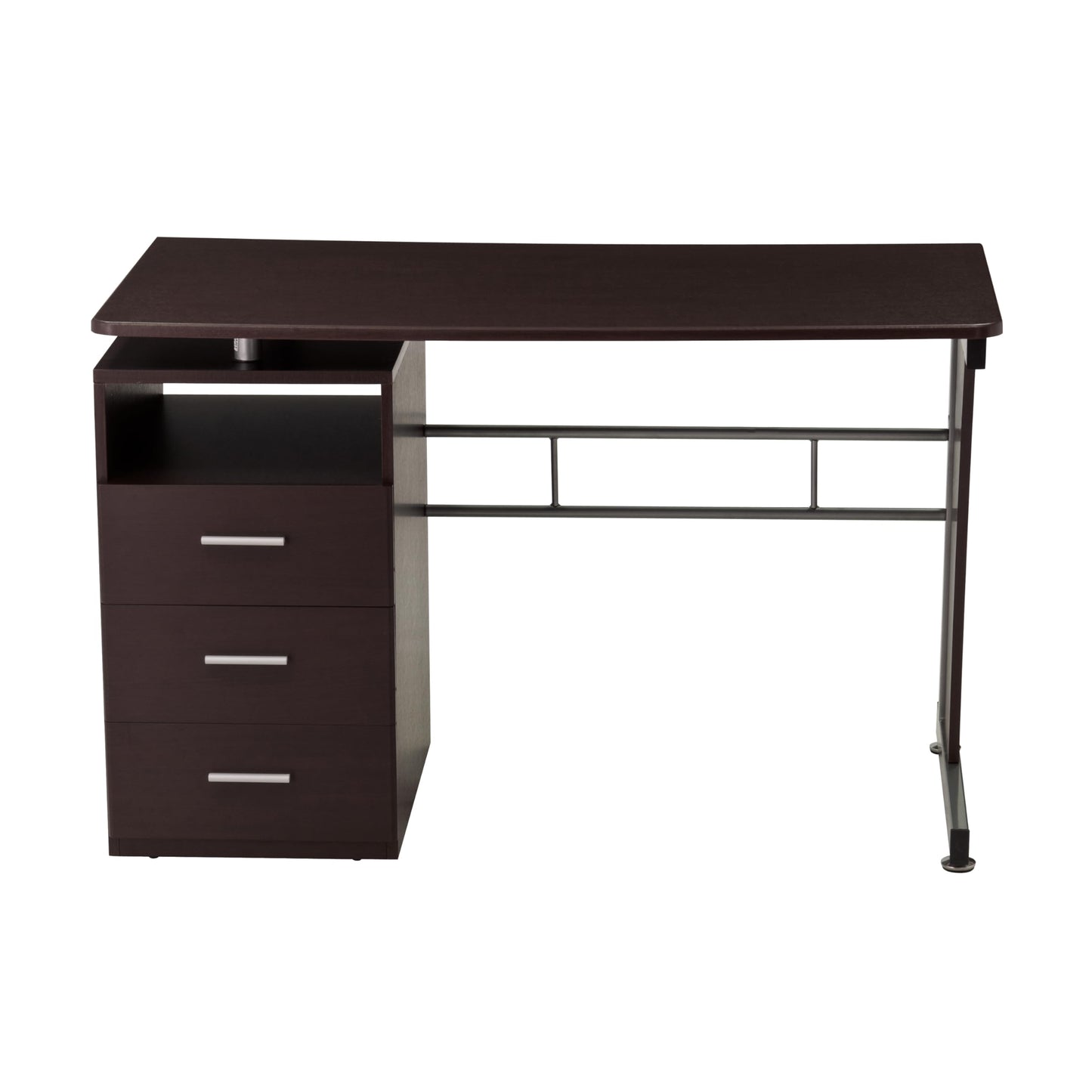 47.25" Computer Desk with Drawers, Home Office Desk with Storage, Heavy Duty and Water Resistant Study Table, Chocolate Brown