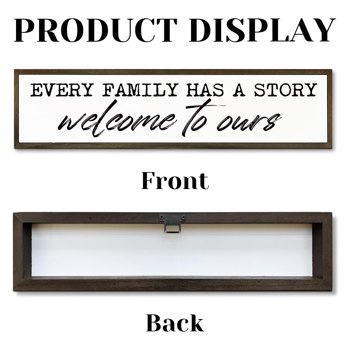 Welcome Home Decor, Every Family Has A Story Welcome to Ours Sign, Family Wood Sign, Home Decor for Front Door, Living Room Decors Above Sofa, Housewarming Gift 17.8x4x1.18 inches