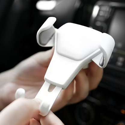 Universal Cell Phone Car Holder, Air Vent Mount Mobile Stand Support for Smartphone, Automobile Hands-Free Cradle Stand, White
