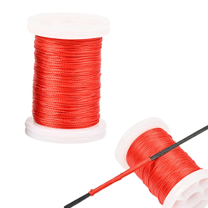 KURUGEILI 120 yard/110 m Archery Bow String Serving Thread 3 Strands Durable Nylon Bowstring Serving Thread for Compound Recurve Bow Tying Peep Sight Nock Point Protection Red