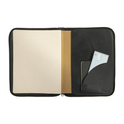 Hide & Drink, Zippered Journal Cover for Moleskine Notebook, XXL Size (8.5 x 11 in. Notebook NOT Included) Full Grain Leather, Handmade, Charcoal Black