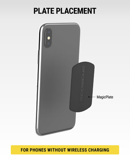 Scosche MAGRKI MagicMount Replacement Metal Plate Kit for Phone, Metal Plates for Magnetic Mount Cell Phone Holder for Car, Universal with All Devices and Phone Case, Black