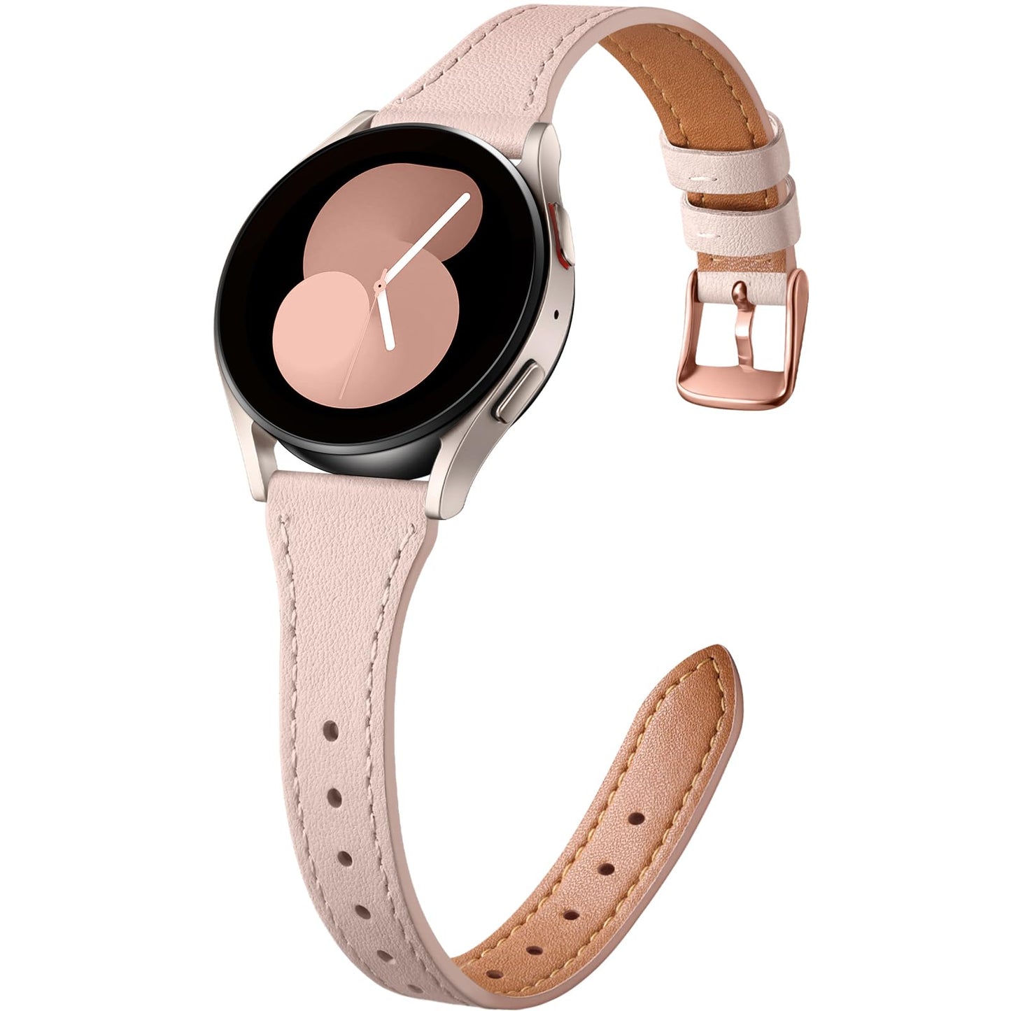 GEAK Slim Leather Band Compatible with Galaxy Watch 7 Band/6 5 4 FE 40mm 44mm/5 pro 45mm/Classic/Galaxy Active 2, 20mm Genuine Leather Strap with Quick Release Buckle for Samsung Watch Bands Women