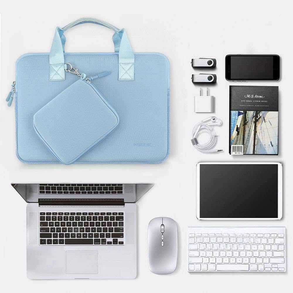 Hseok Laptop Sleeve 13.3-14 inch Case with Small Pouch, Neoprene Computer Bag Compatible with MacBook Neo/Pro 14 M5/M4/M3/M2/M1, Mac Air/Pro 13.3, XPS 14 and Most 13-14 inch Notebooks,S02B01
