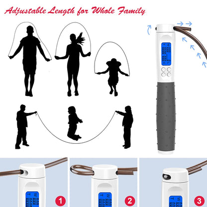 Te-Rich Jump Rope, Weighted Jump Rope for Fitness, Skipping Rope with Counter - Heavy Handles, Adjustable Length - Cordless Jumping Rope for Men Women Kids Fitness Exercise Training