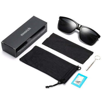 Polarized Sunglasses for Men Aluminum Mens Sunglasses Driving Rectangular Women Sun Glasses (Grey Lens/Black Frame)