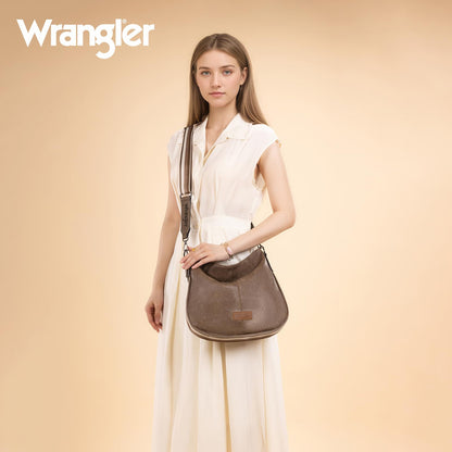 Wrangler Large Hobo Crossbody Bag Purses for Women Slouchy Shoulder Tote Handbags Ladies Cross Body Work Travel Trendy Gift with Adjustable Strap Dark Khaki WG129-1022DKH