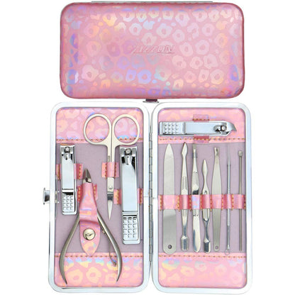 ZIZZON Nail Clippers Kit Manicure Pedicure set with Holographic Case(Purple)