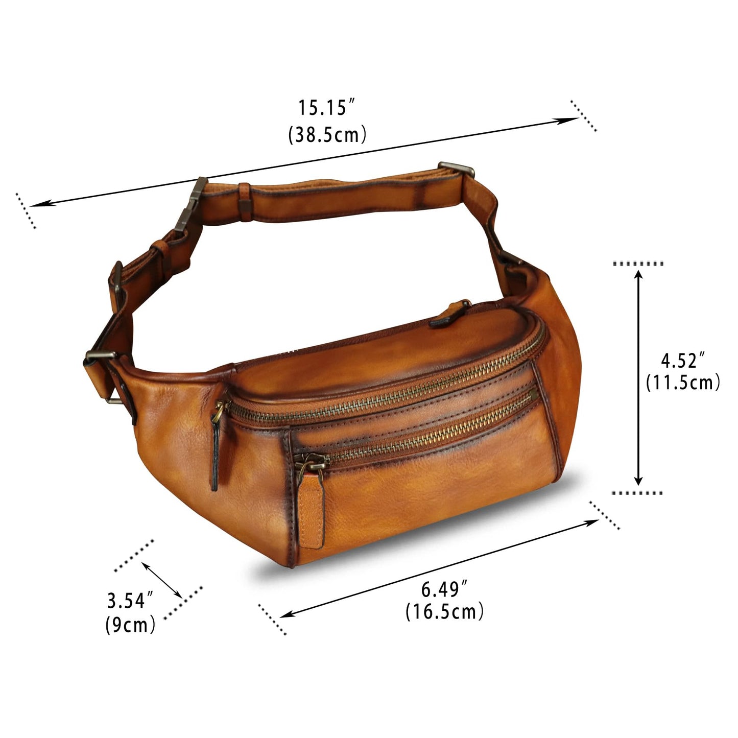 Genuine Leather Fanny Pack for Women and Men Vintage Real Leather Waist Bag Hip Bum Crossbody Sling Bags (Brown)
