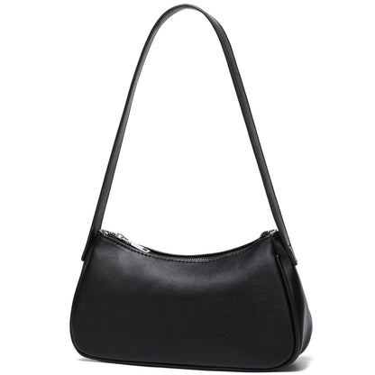 LACOMILA Small Shoulder Bag for Women Cute Mini Purse Trendy Vegan Leather Y2k Crescent Handbag (Black)