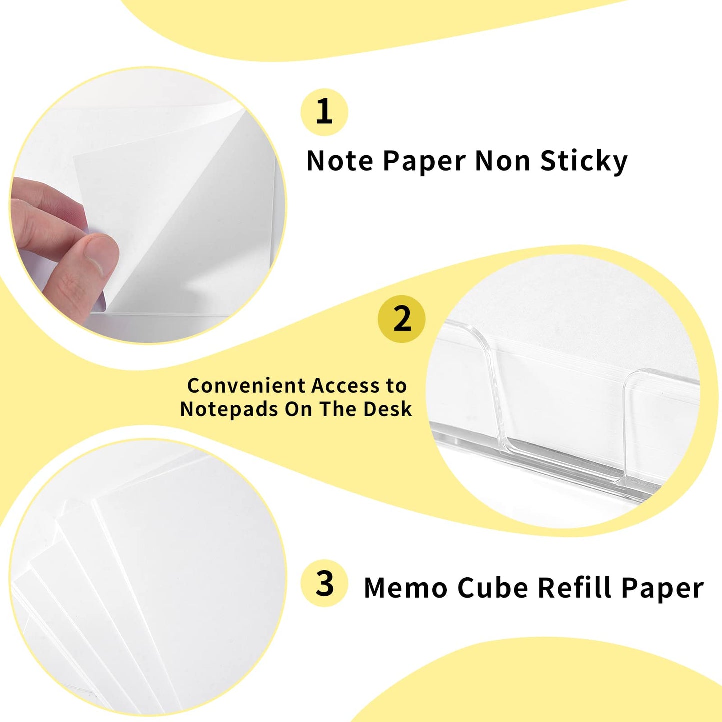 300 Sheet 4x6 Memo Holder Desk Notepad Tray Pad Paper Memo Sheets Non Sticky Memo Pads 4x6 Acrylic Notepad Holder for Desk School Organization Planning（Internal Size: 3.97 × 5.78 Inch）
