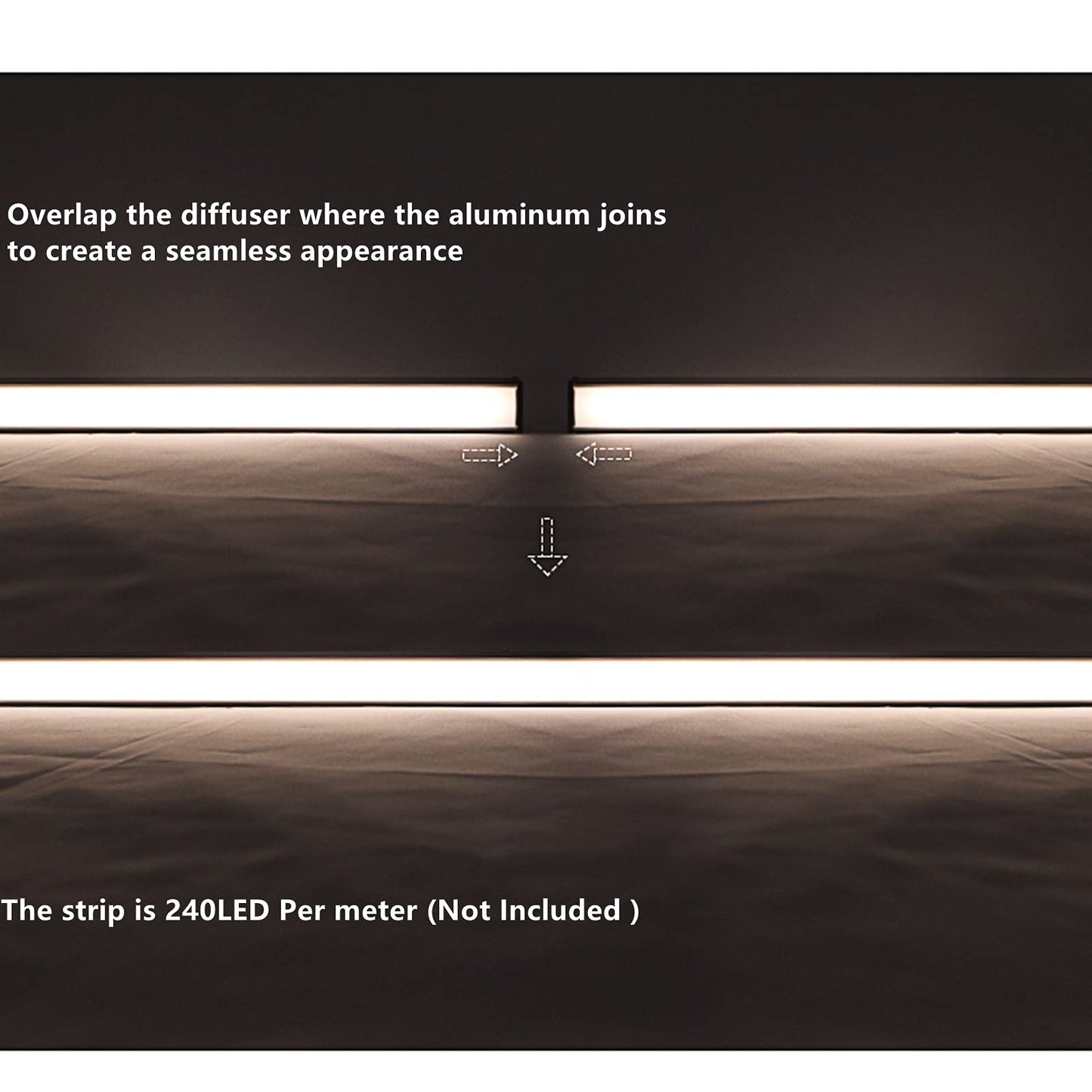 THMOOTHER LED Strip Black U Channel Diffuser 10-Pack 6.56FT,17X7.5MM Surface Mounted Tape Light Aluminum Track with Milky Cover Cabinet,Stairs,Counter,Wall Flush Installed Low Profile