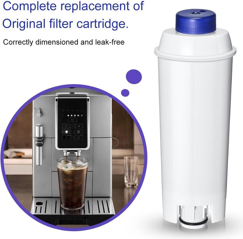 Klamol 4-Pack Coffee Machine Water Filter Replacement Compatible with DeLonghi DLSC002, for Magnifica Evo, Dinamica Plus, Eletta Explore, ECAM, ETAM, ESAM Series Espresso Machines