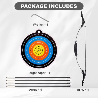 9.4inch Mini Lever Bow Recurve Bow Stainless Steel Includes 4 Arrows and Target Paper