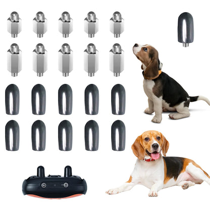 20PCS Extra Contact Points Replacement Part for Dog Training Collars Shock Collar Replacement Prongs with Rubber Tips Silicone Covers for Pet Dog Training Anti Bark Collars Tool, 10 Pairs
