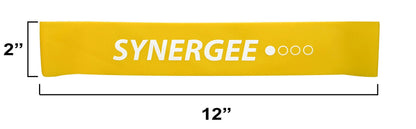 Synergee 10 Pack Mini Band Resistance Loop Exercise Bands Yellow Light Resistance