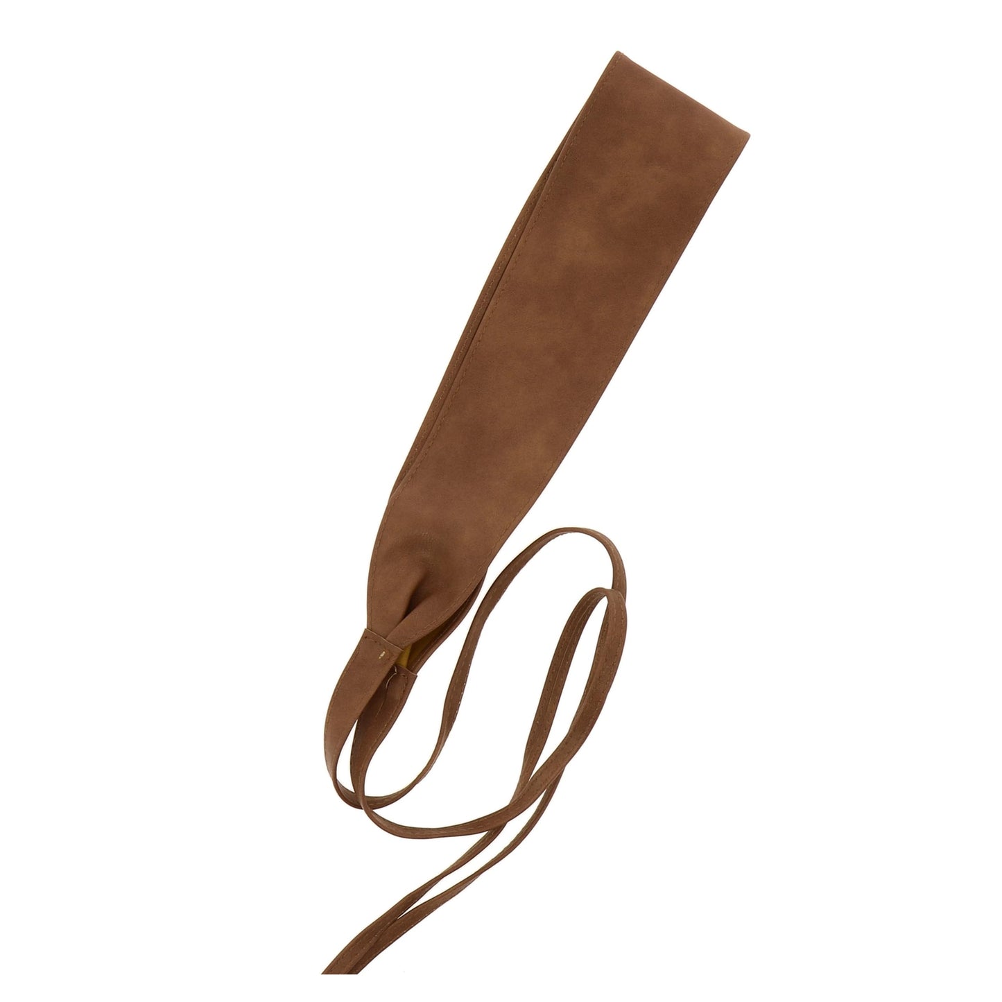 FASHIONGEN Obi Belt for Women – Wide Waist Belt in Faux Leather, MICA - Light Brown, Large/X-large