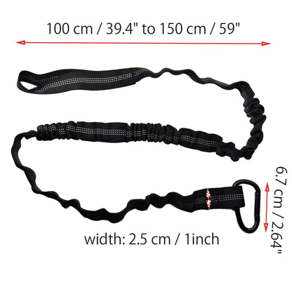 OZXNO 1 Pcs Paddle Leash Kayaking Stretchable Kayak Paddle Holder Tool Lanyard Black Kayak Rod Leash with Carabiner