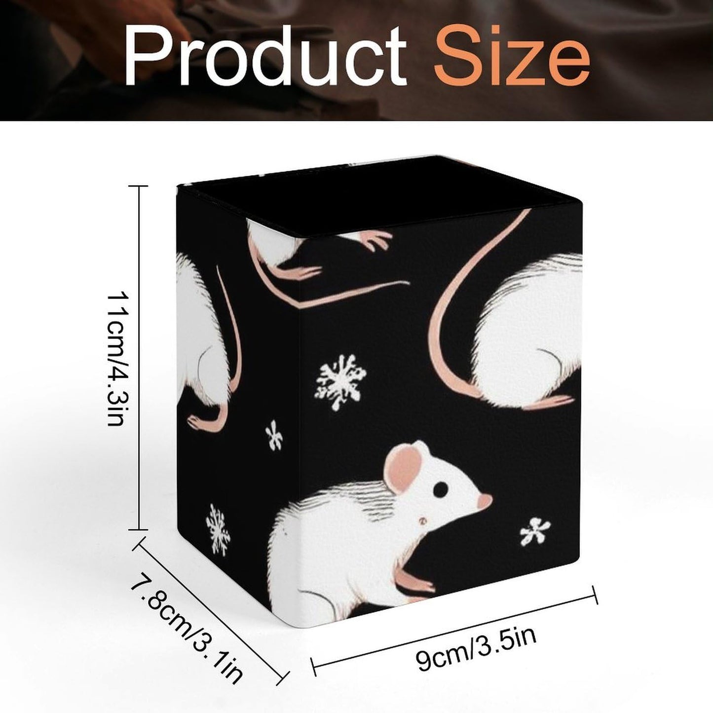 UTRSIFB Holder Cup Makeup Brush Storage Organizer, Waterproof Multifunctional Office Supplies, Pen Holder Square Leather Pencil Opossum