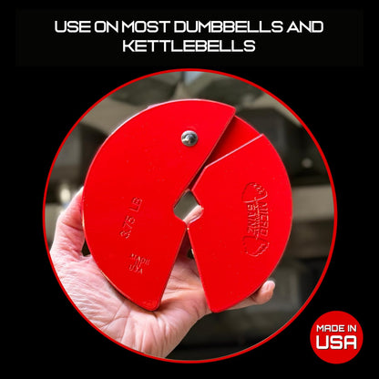 Micro Gainz Dumbbell Fractional 3.75 lb Weight Plate, Ideal for Micro Loading, (Choose Color) 4 Piece Fractional Weight Plates, Designed for Dumbbell Training, Made In USA (Red)