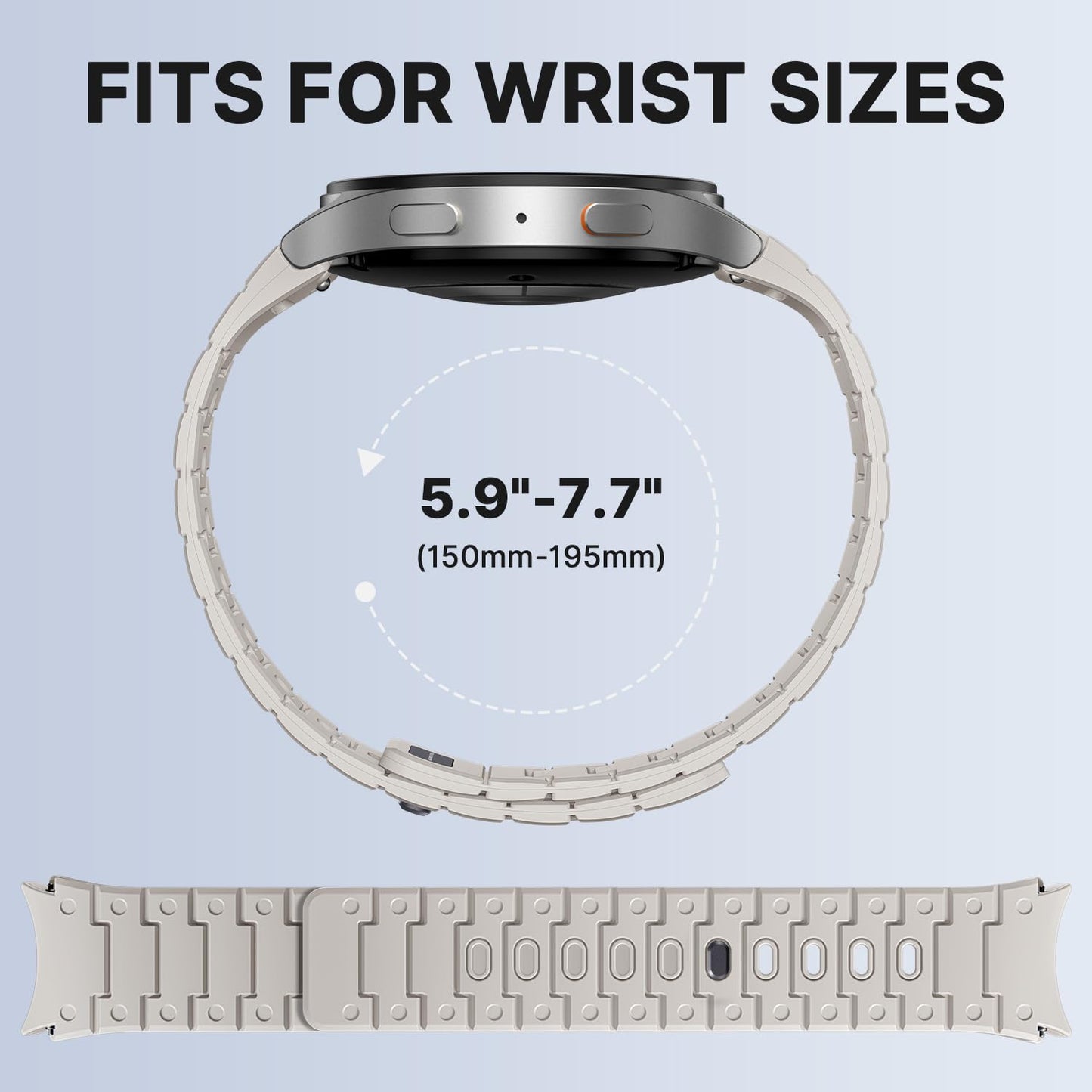 Bandletic Silicone Magnetic Band Compatible with Samsung Galaxy Watch 7 6 5 4 FE 40mm 44mm/Watch 6 4 Classic 43mm 47mm 42mm 46mm/Watch 5 Pro 45mm, 20mm No Gap Soft Sport Strap for Men Women