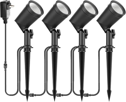 ZYAN Outdoor Waterproof IP65 Landscape Spotlights, Powered Supply Yard Garden Spot Lights for Outside Plant Tree, Landscape Lighting for Path, Patio, Walkway-4 Pack