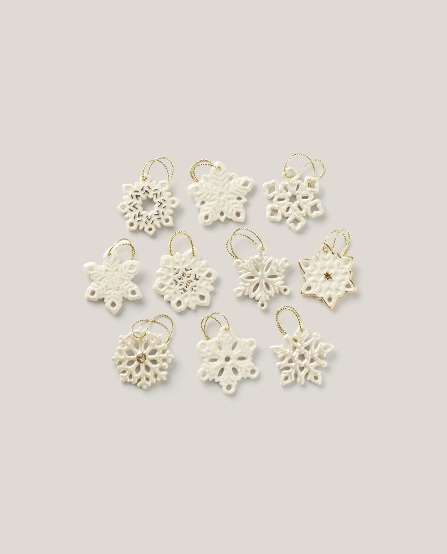 Lenox 890425 Snowflake 10-Piece Ornament Set, Christmas