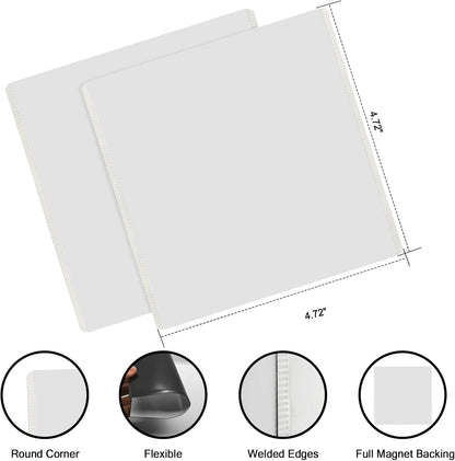 White Magnetic Picture Frame 4X4 for Refrigerator,12 Pieces Square Photo Magnets Sleeves for Fridge and Whiteboard,Locker