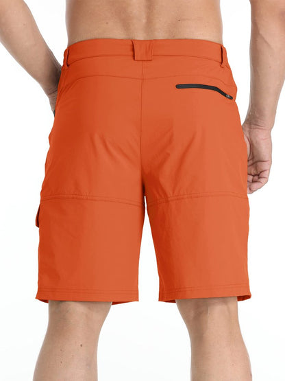 TACVASEN Mens 10" Lightweight Hiking Outdoor Cargo Travel Shorts Quick Dry Casual Breathable Fishing Dress Golf Summer Shorts Orange 40