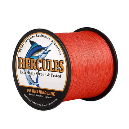 HERCULES Super Cast 300M 328 Yards Braided Fishing Line 60 LB Test for Saltwater Freshwater PE Braid Fish Lines Superline 8 Strands - Red, 60LB (27.2KG), 0.40MM