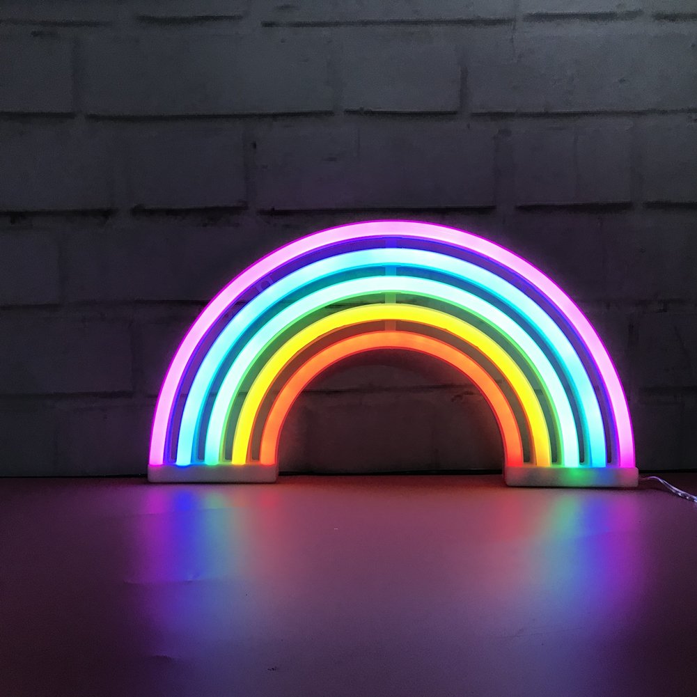 Nordstylee Neon Rainbow Light Signs,Led Rainbow Night Lights Decor Lights for Kid's Gift, Wall, Birthday Party, Christmas, Wedding Decoration