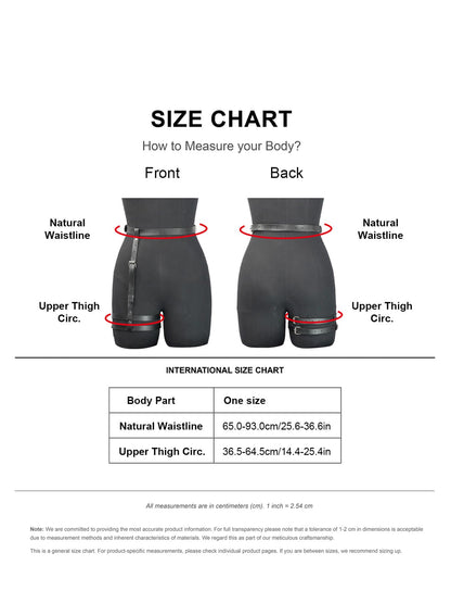 WARANDOD Women’s Adjustable Waist Thigh Belt – Faux Leather Leg Strap with Alloy Buckle – Minimalist Layering Fashion Accessory for Streetwear, Festival, Photoshoot Outfit(Waist 25.6-36.6in)