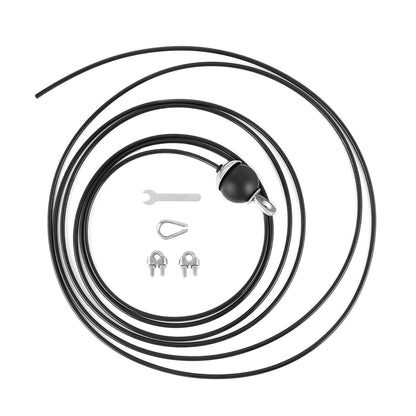QWORK Fitness Pulley Cable 197 Inch - Adjustable Home Gym Cable Pulley System Replacement, 500lb Capacity Steel Wire Rope for Pulley Machine Accessories