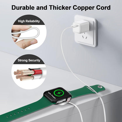 𝟐𝟎𝟐𝟓 𝐔𝐩𝐠𝐫𝐚𝐝𝐞𝐝 for Apple Watch Charger Magnetic Fast Charging Cable [Portable] Magnetic Wireless Charging Compatible with iWatch Series Ultra/SE/11/10/9/8/7/6/5/4/-[3.3FT] White