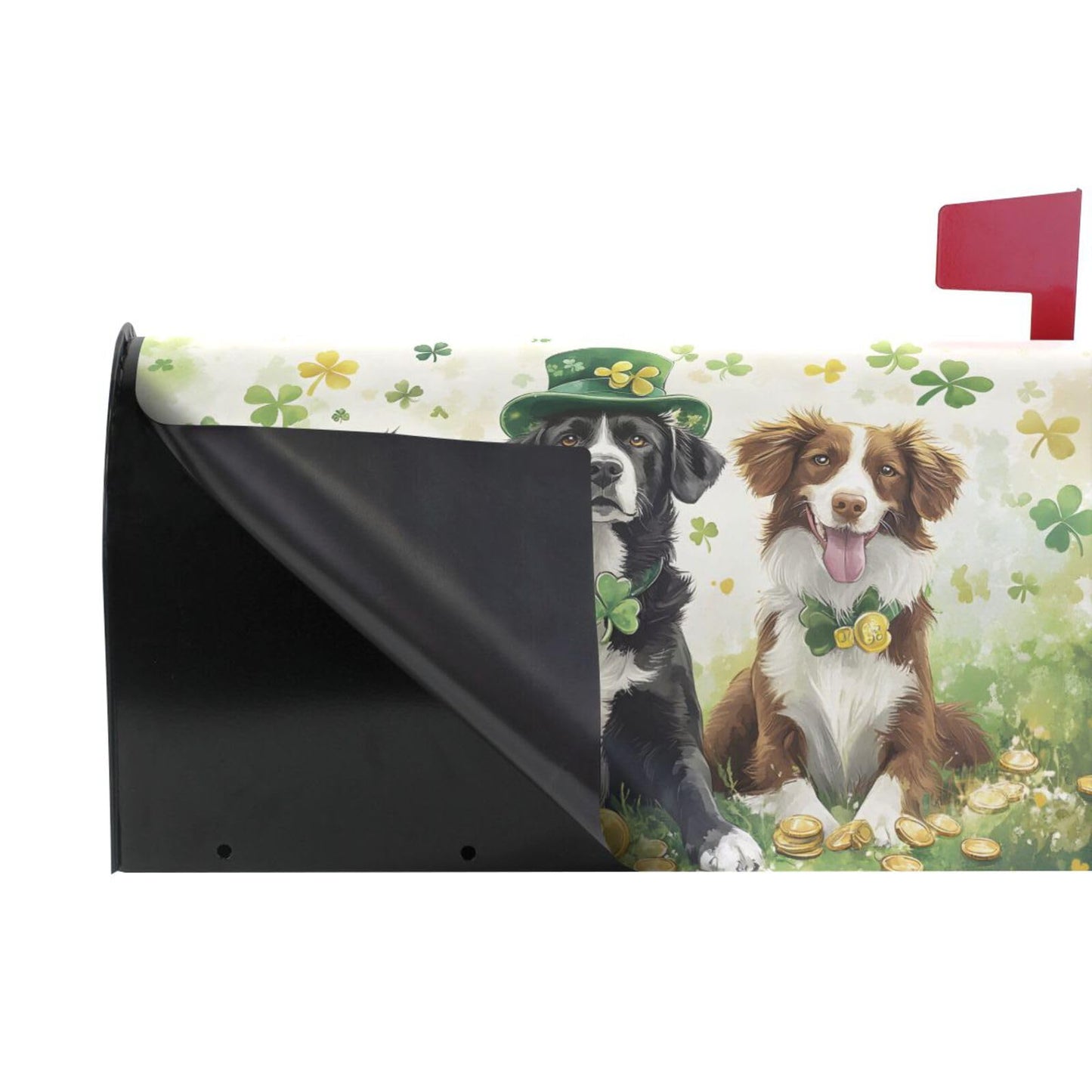 ALAZA Patrick Day Dog Shamrock Clover05 Magnetic Mailbox Cover MailWraps Garden Yard Home Decor for Outside Oversized-25.5" x20.8"