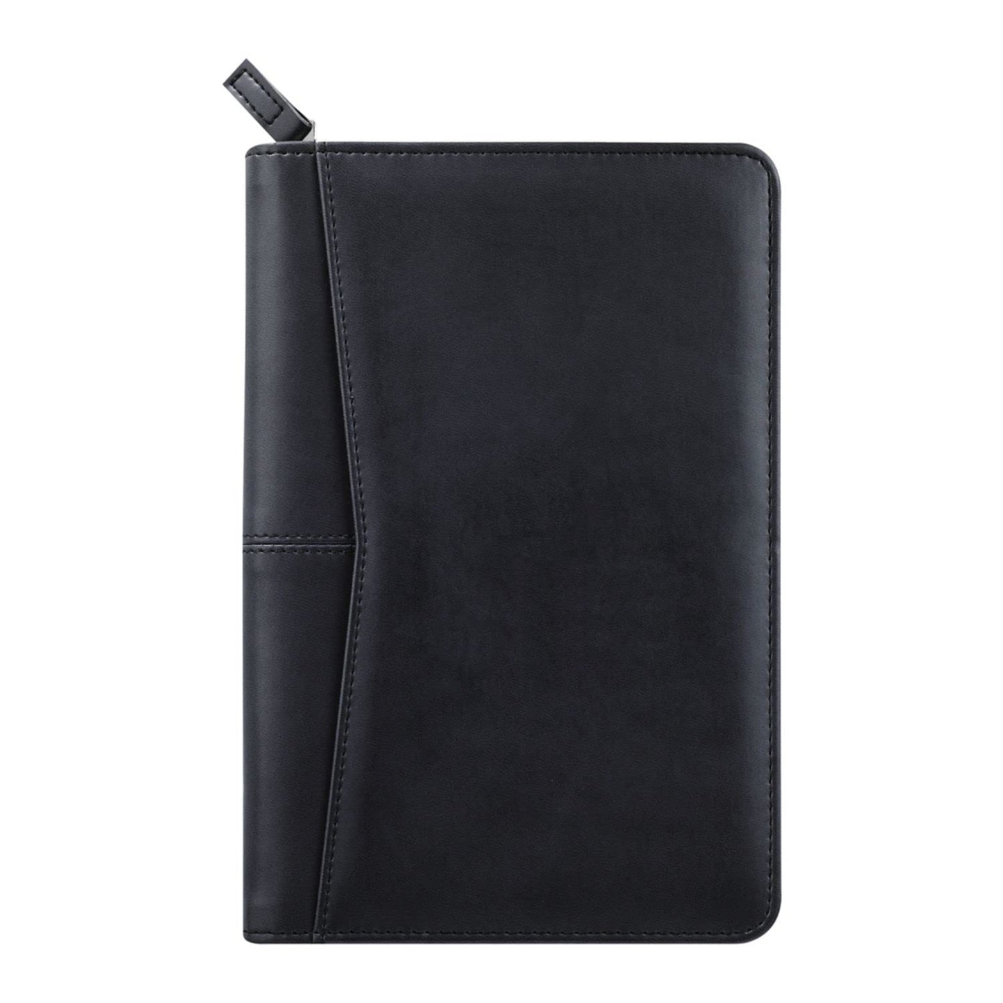 Gorbado Small Portfolio Organizer, A5 Zippered Business Portfolio, Junior Padfolio Folder Binder for Women & Men, 5 x 8 Writing Pad Included, Black