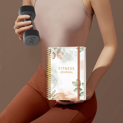 Simplified Fitness Journal for Women & Men,A5 Workout Journal/Planner Daily Exercise Log Book to Weight Loss, Gym, Muscle Gain, Bodybuilding Progress, 5.8"x8.3", Pink Flower