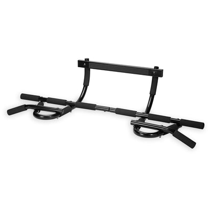 SPRI Pull Up Bar - 12-Grip Door Mounting Pull-Up Bar for Versatile Workouts - Rugged Steel with Foam Handles - Supports 300 Pounds - Fits Door Frames Up to 32 in. Wide - Black