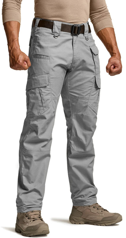 CQR Men's Tactical Pants, Water Resistant Ripstop Cargo Pants, Lightweight EDC Work Hiking Pants, Outdoor Apparel, Duratex Mag Pocket Stone, 32W x 32L
