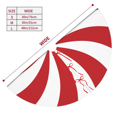 Swirl Christmas Tree Skirt 36 Inch Sweet Candy Cane Red and White Mat Funny Party Holiday Festive Decor Supplies for Home Occasion Ornament Decorations