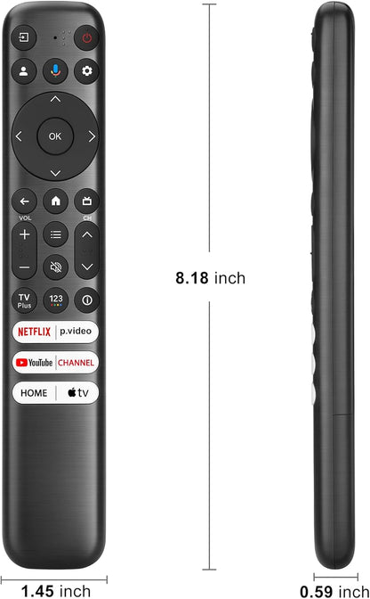 Voice Replacement Remote for TCL Google TV Remote, Compatible with TCL Q6/Q7/QM8/S3/S4 Series（Not Applicable to Roku TVs）