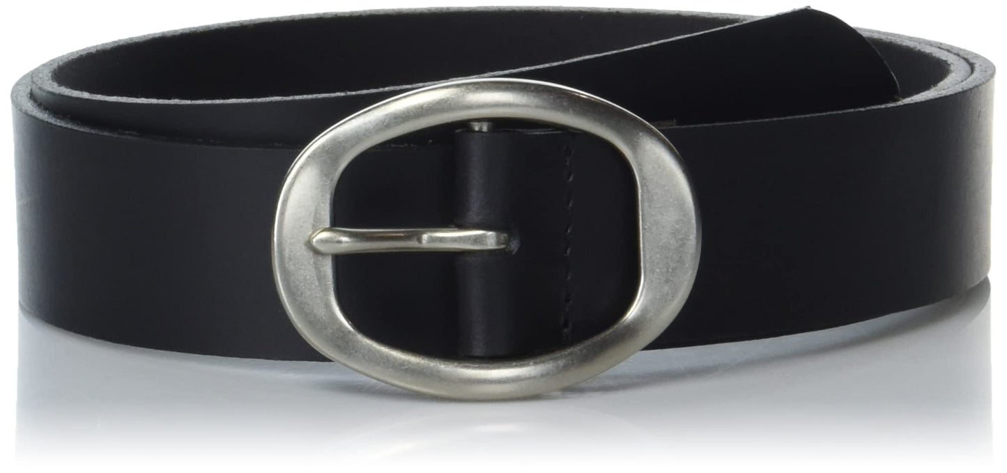 Lucky Brand Womens Sculpted Center Bar Buckle Skinny Belt | Leather | Trend | Stylish | Classic | Modern | Jeans - Black, X-Large