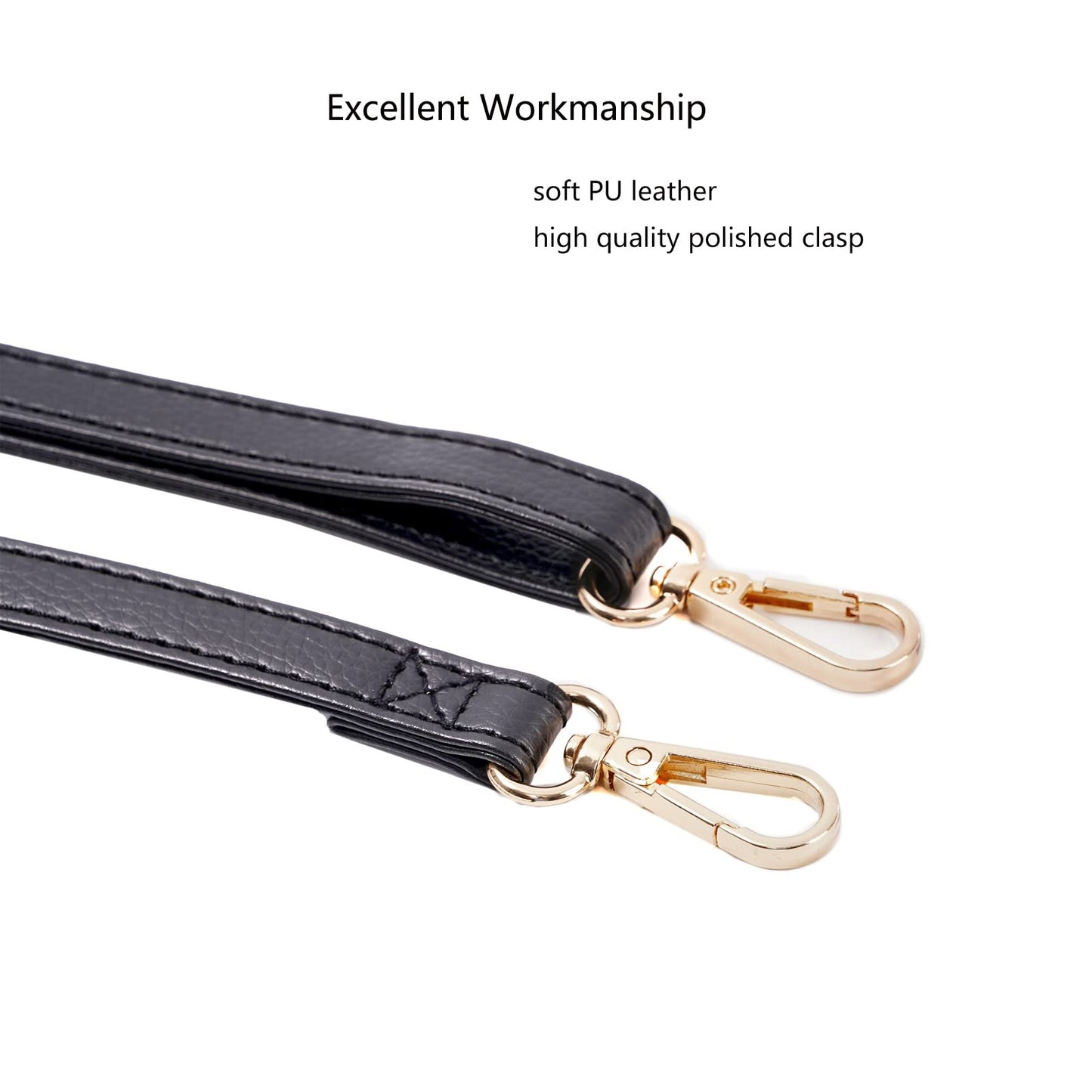Xiazw Adjustable Soft PU Leather Shoulder Crossbody Purse Strap Bag Chain Replacement (Dark Blue - Gold)