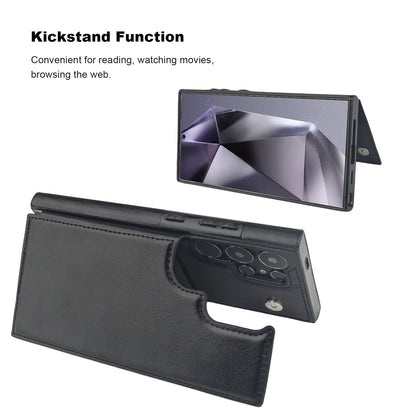 ONETOP Compatible with Samsung Galaxy S24 Ultra Wallet Case with Card Holder, PU Leather Kickstand Card Slots Case, Double Magnetic Clasp and Durable Shockproof Cover 5G 6.8 Inch(Black)