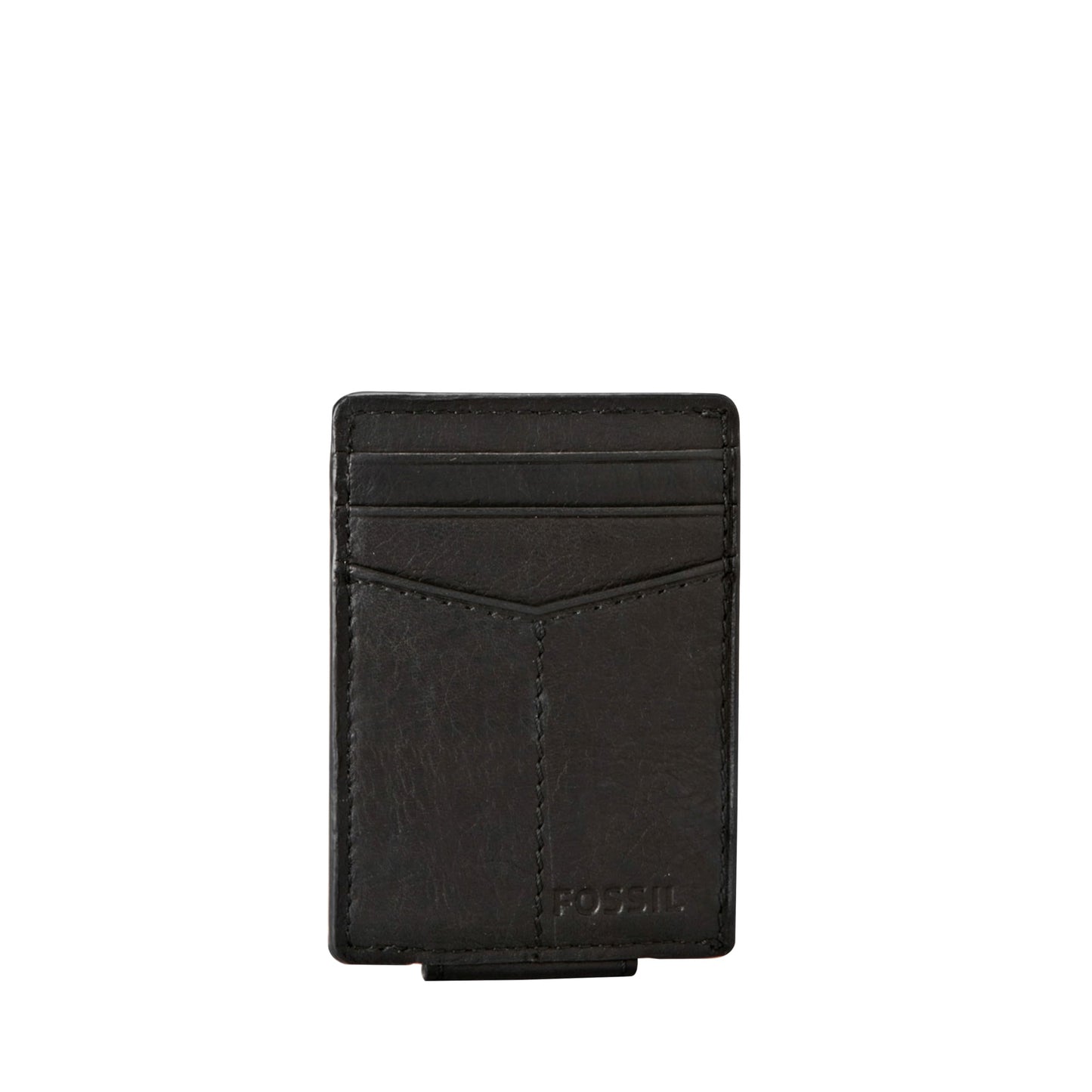 Fossil Men's Ingram Leather Magnetic Card Case with Money Clip Wallet, Slim Wallet for Men, Black