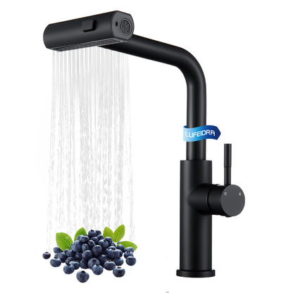 Kitchen Faucet with Pull Down Sprayer, High Arc Single Handle Stainless Steel Kitchen Sink Faucet with Sprayer for Rv Camper, Matte Black