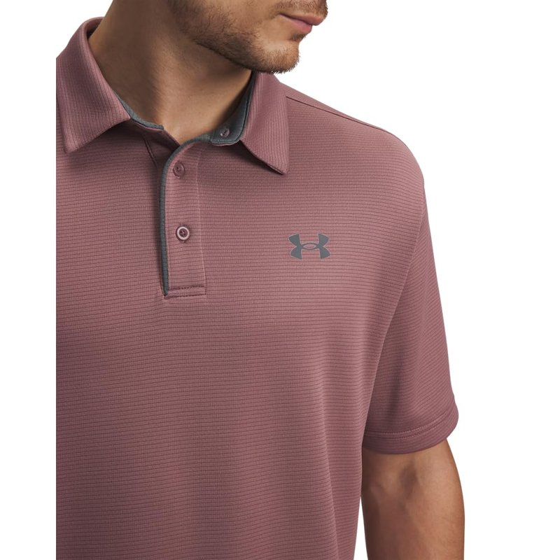 Under Armour Men's Tech Golf Polo, (651) Maroon Mist / / Pitch Gray, Large Tall