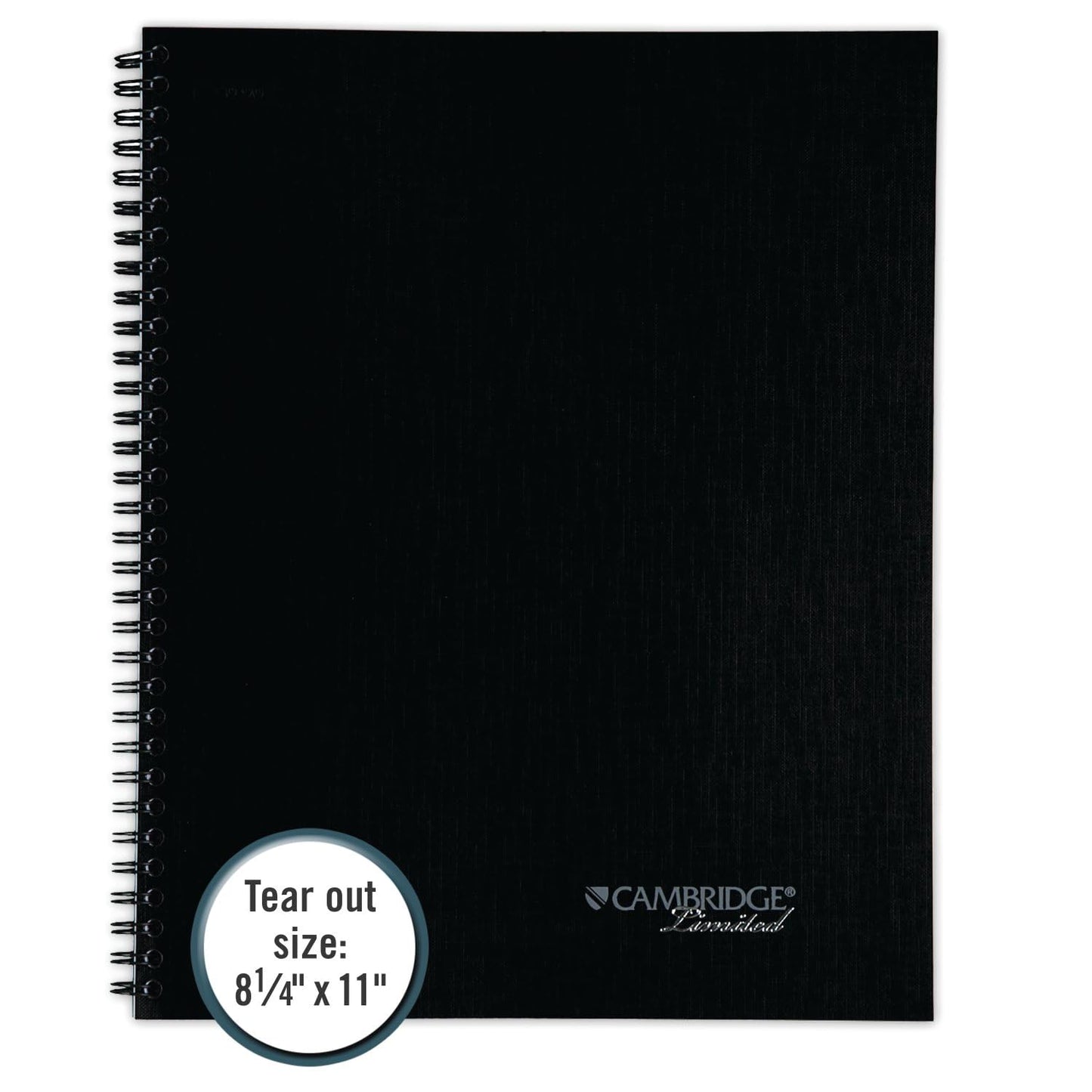 Cambridge Business Notebook, Action Planner, Legal Ruled Paper, 8-1/2" x 11", 80 Sheets, Flexible Soft Touch Cover, Wirebound, Gray (06064)